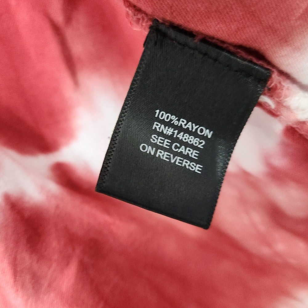 TORRID Tie Dye Button Up Shirt 2X Long Sleeve Western Boho Bouse Red White - Picture 6 of 7